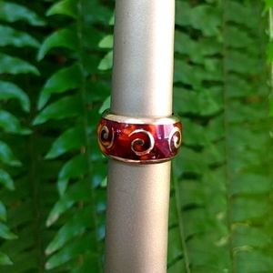 VTG sterling and enamel band ring by Arrows/Italy